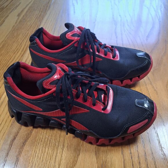 REEBOK ZIGTECH LOW-CUT WOMEN'S RUNNING SHOES BLACK RED SIZE 9 - Picture 2 of 8